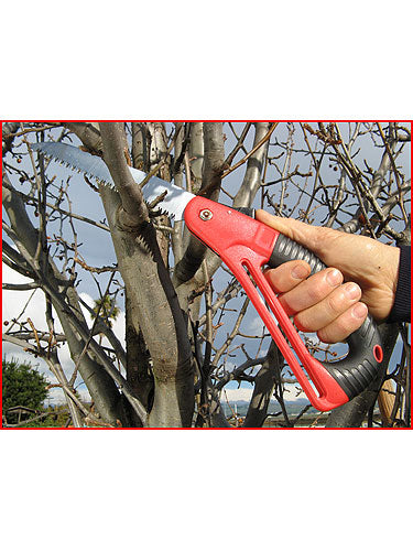 Folding Razor Saw with Hand Guard In Use